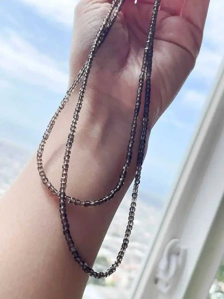 Smoky Veil – Ultra-fine Smoky Quartz Gemstone Necklace view 2